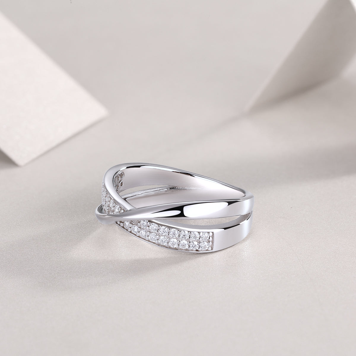 1Wrap Around The Diamond Ring Luxury Fashion Set Moissanite Silver Ring Prohibit TikTok sales - 5 - CJ