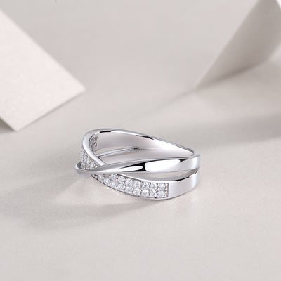 1Wrap Around The Diamond Ring Luxury Fashion Set Moissanite Silver Ring Prohibit TikTok sales - 5 - CJ