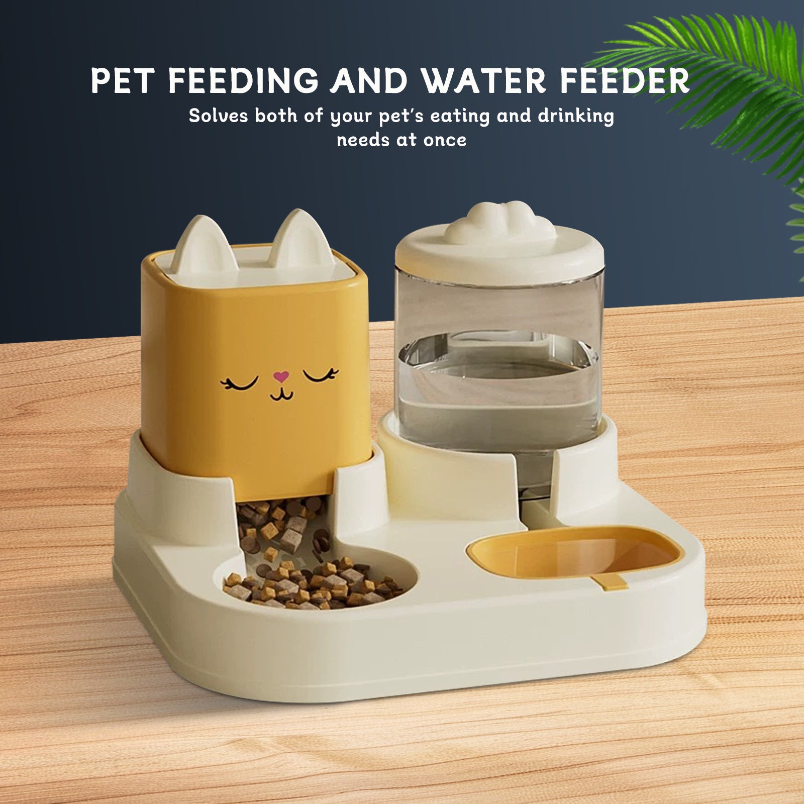 Super Cute Appearance Pet Feeding And Drinking Device, Cleverly Designed With Dry And Wet Separation, Automatic Water Addition, Universal For Cats And Dogs, Easily Solves Feeding Problems, And Makes P - 5 - CJ