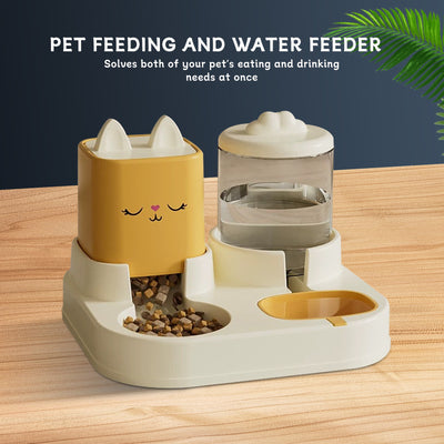 Super Cute Appearance Pet Feeding And Drinking Device, Cleverly Designed With Dry And Wet Separation, Automatic Water Addition, Universal For Cats And Dogs, Easily Solves Feeding Problems, And Makes P - 5 - CJ