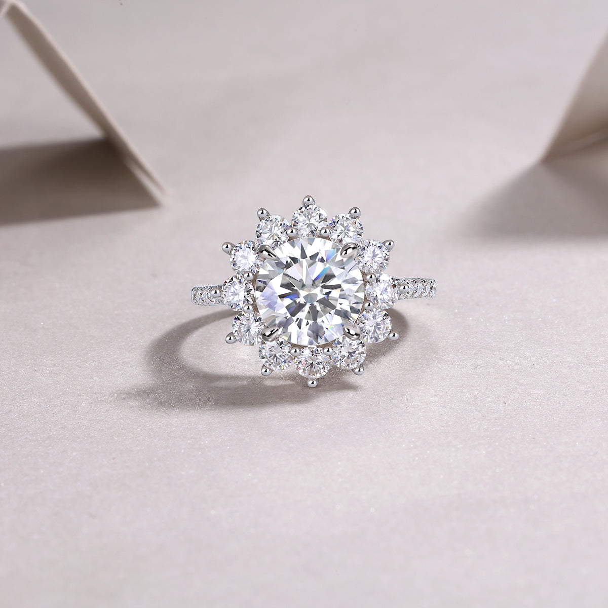 1Sunflower - A Fashionable Diamond Jewelry Piece Set With 3 - carat Moissanite S925 Sterling Silver And Platinum Diamond Ring Prohibit TikTok sales - 5 - CJ