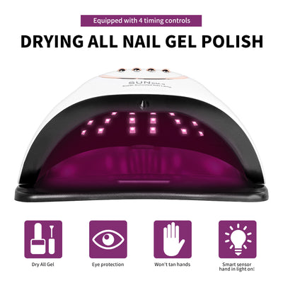 UV LED Nail Lamp, Professional Nail Dryer Gel Polish Light With 45 Beads, UV Nail Light With 4 Timer Settings, Nail Polish Curing Gel LED Dryer With Automatic Sensor, LCD Display - 5 - CJ