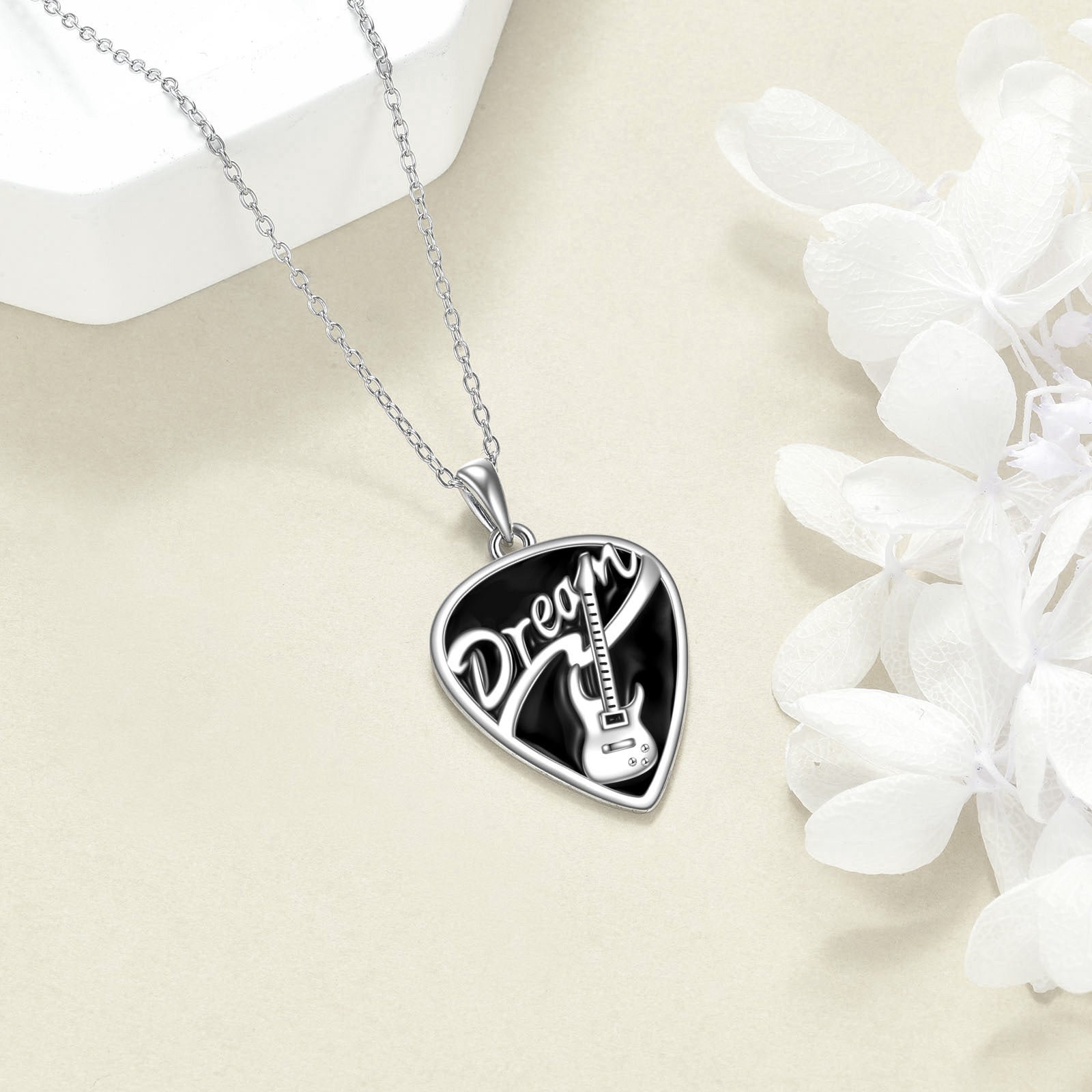 Sterling Silver Music Guitar Pick Pendant Necklace Jewelry Gifts for Women - 5 - cjdropshipping