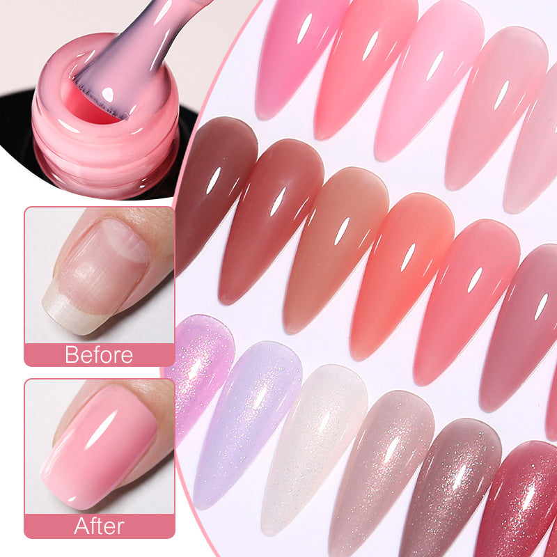 Reinforced Long - lasting No - file Base Coat With Shimmering Glitter Gel Polish - 0 - CJ