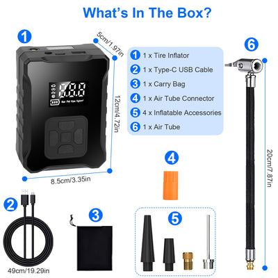 1Pc 150PSI Cordless Tire Inflator Digital Air Compressor With LED Light Emergency Power Bank For Cars Motorcycles Bicycles Balls - 5 - cjdropshipping