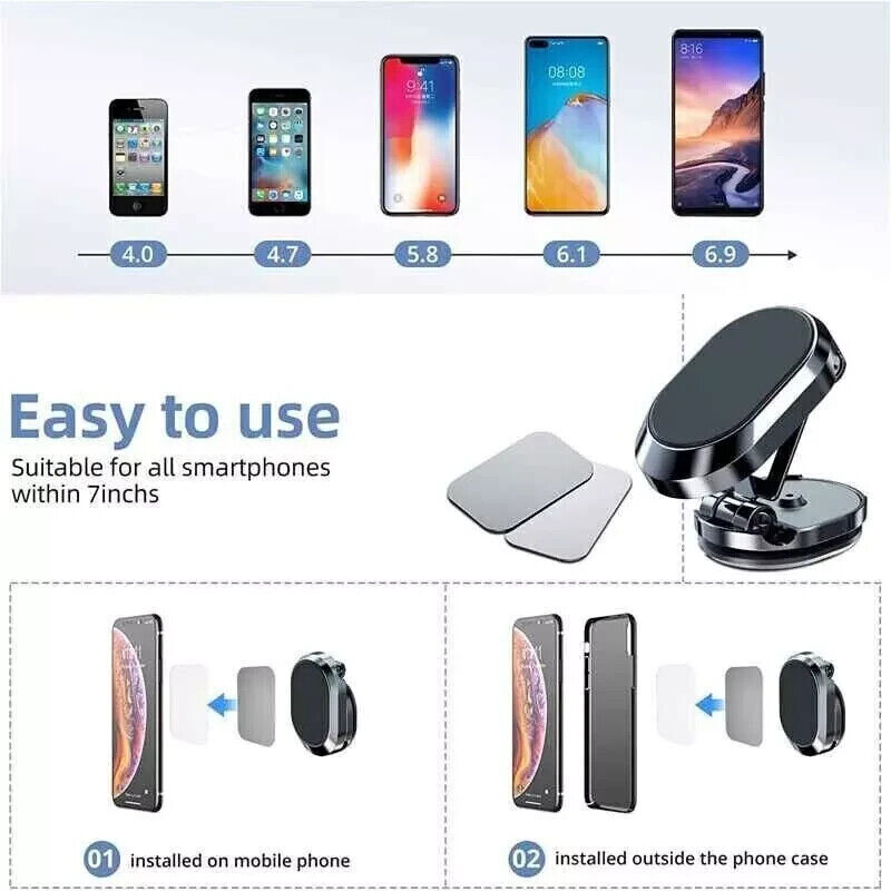 Magnetic Phone Holder For Car, Dashboard Car Phone Holder Mount Magnetic Stainless Steel Car Phone Holder - Dashboard Mount, Water - resistant, Rotatable - 5 - CJ