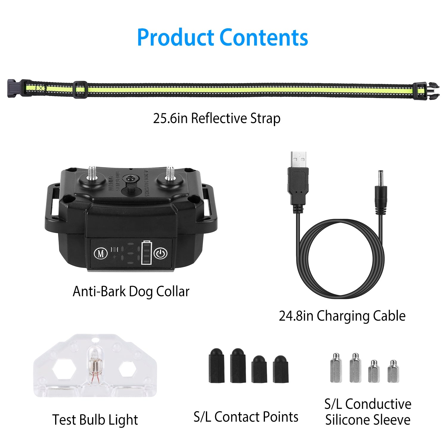 Dog Bark Collar Rechargeable Waterproof Beep Vibration Static Stimulation Bark Stopper Automatic Identification Collar With 6 Intensity Dual Modes - 5 - CJ