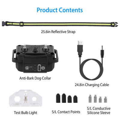 Dog Bark Collar Rechargeable Waterproof Beep Vibration Static Stimulation Bark Stopper Automatic Identification Collar With 6 Intensity Dual Modes - 5 - CJ