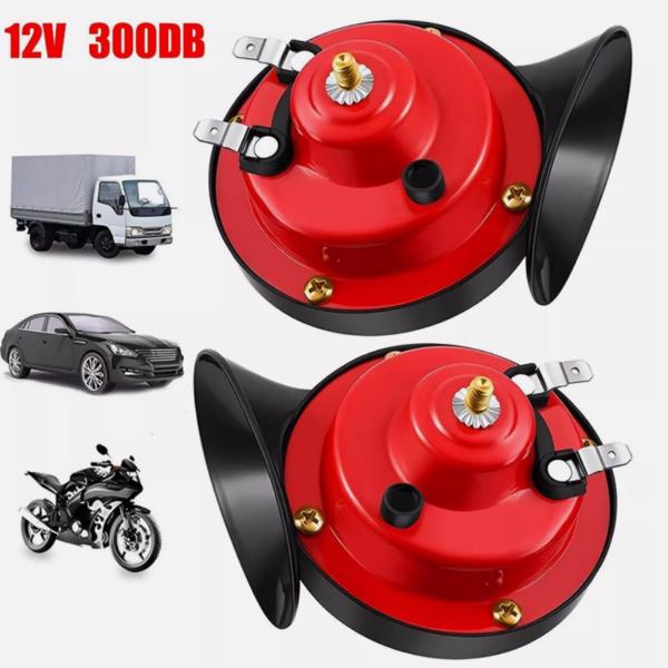 2PC 12V 300DB Super Speaker Train Air Horn Waterproof Motorcycle Car Truck SUV Boat