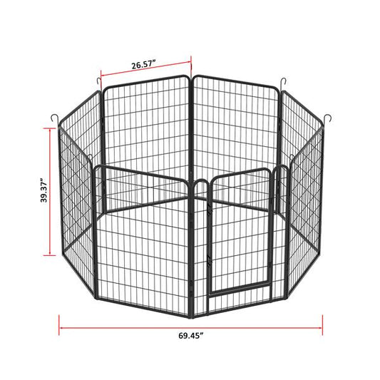 8 Pieces Of Heavy - duty Metal Game Fence - 5 - CJ
