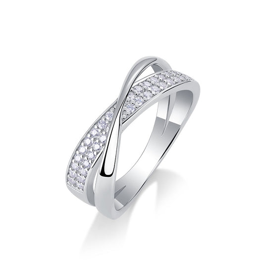 1Wrap Around The Diamond Ring Luxury Fashion Set Moissanite Silver Ring Prohibit TikTok sales - 5 - CJ