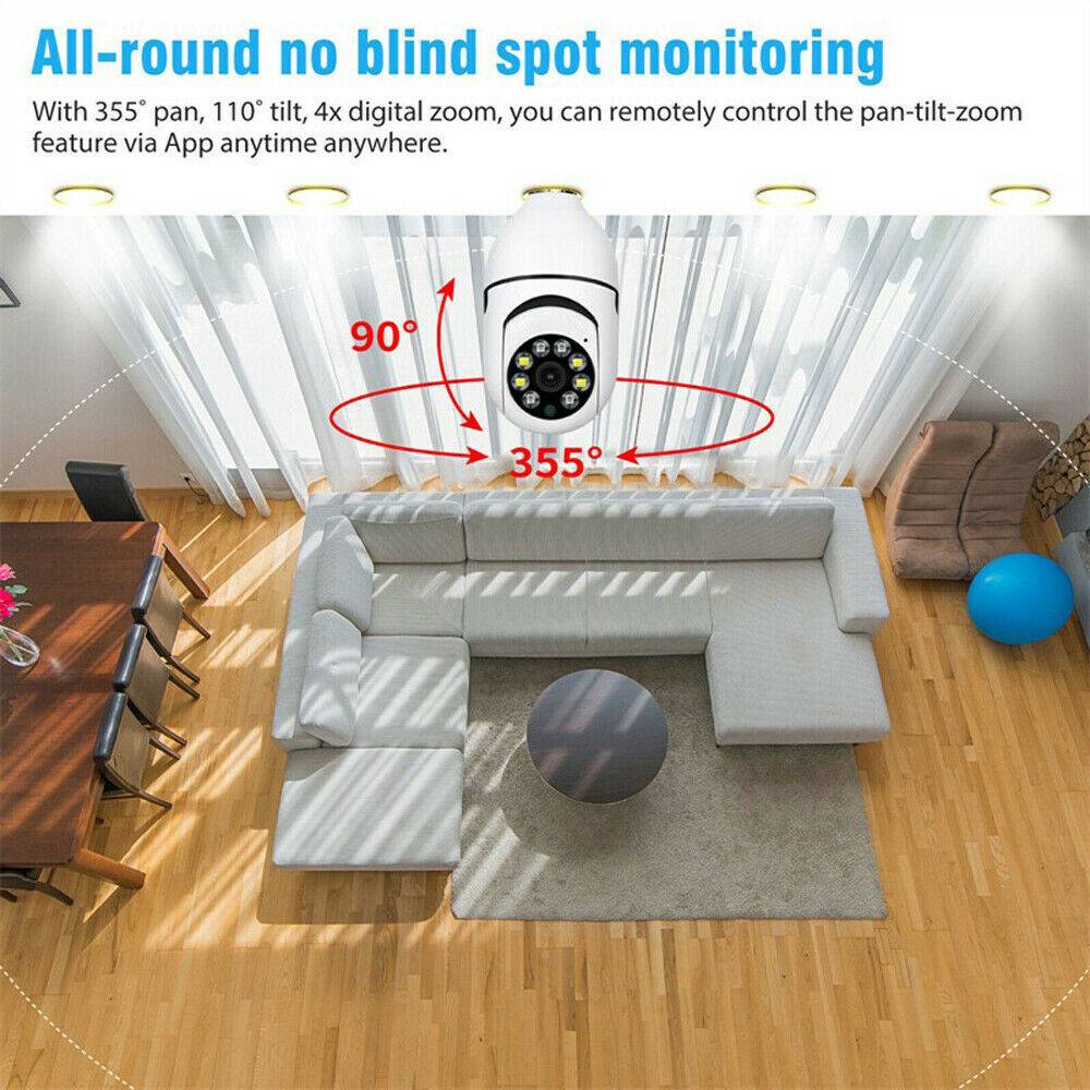 IR E27 Light Bulb Camera 1080P HD Wireless Wifi Smart Home Security Camera - 5 - CJ