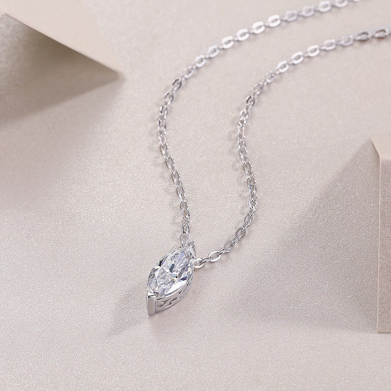 1A Fashionable Jewelry Pendant Set Moissanite S925 Sterling Silver And Platinum - plated Diamond In The Shape Of A Horse’s Eye. Moissanite Silver Jewelry Prohibit TikTok sales - 5 - cj