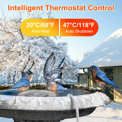 70W Bird Bath Heater For Outdoors Winter Heated Bird Bath Deicer Waterproof Aluminum Alloy Water Heater With Thermostat Auto Shutdown For Yard Patio Farm - 5 - cjdroshippping