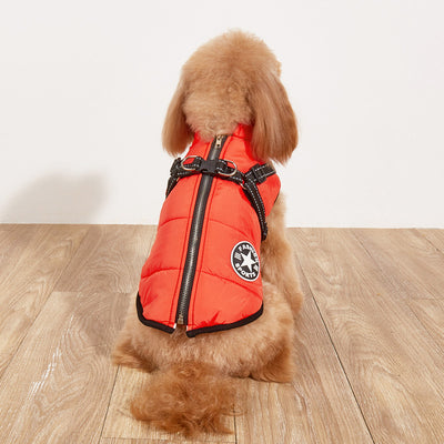 Pet Warm Dog Cotton - padded Clothes Fleece - lined Thickened Reflective Gallus - 0 - CJ