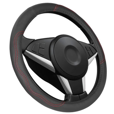 Steering Wheel Cover 14.5in - 15in Diameter Universal Fiber Leather Car - 5 - CJ