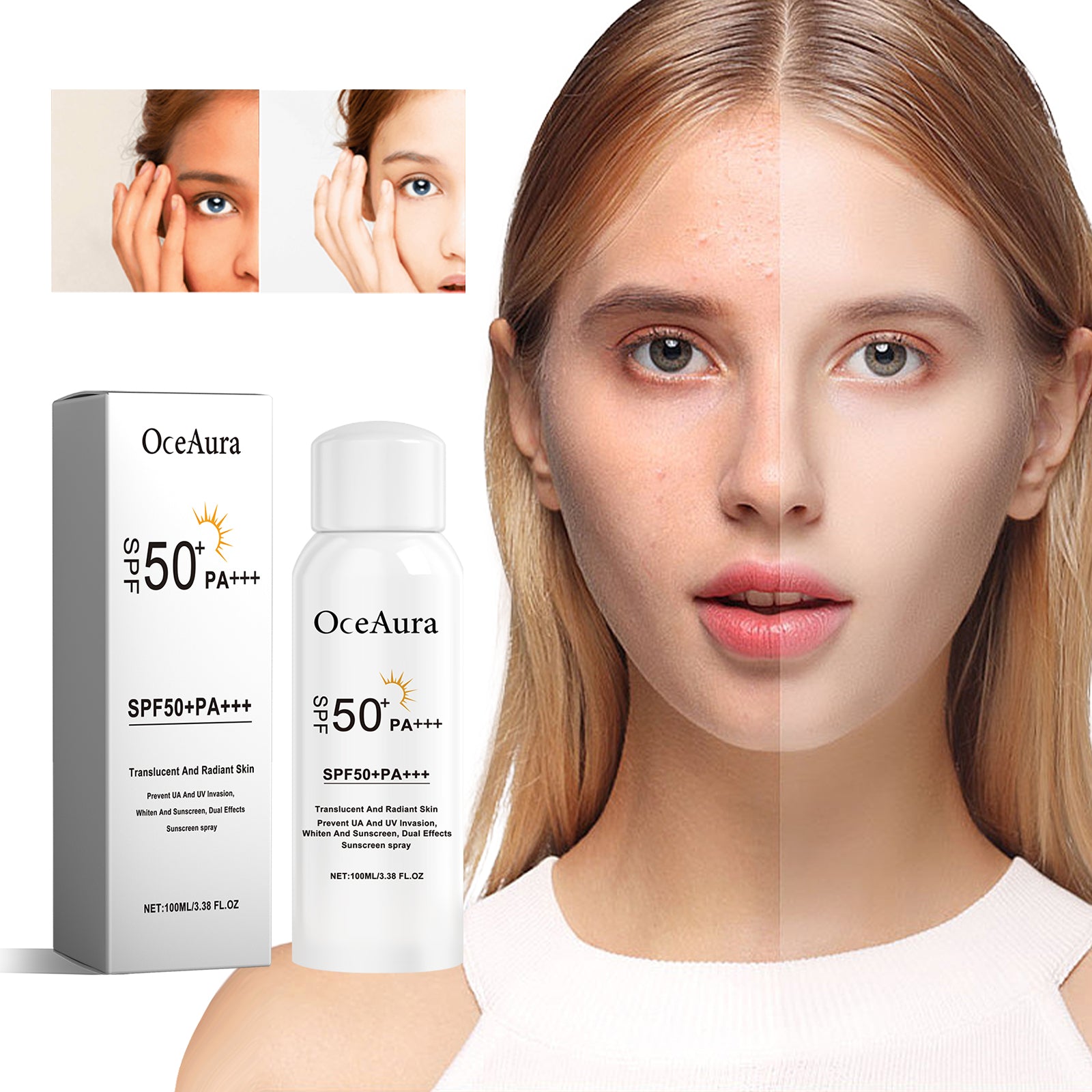 OceAura Sunscreen Spray, Moisturizing And Refreshing Protective Spray For Outdoor Uv Protection - 5 - CJ