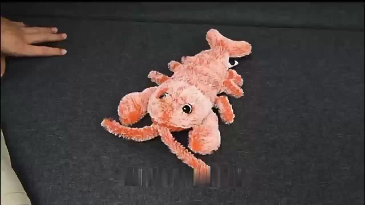 Pet Gravity Shrimp Plush Toy USB Charging Simulate Lobster Electric Jumping Cat Toys, Simulation Lobster Dog Toy, USB Charging With Catnip Plush Cat Toy, Pet Dog Cats Stuffed Interactive Toy - 5 - CJ
