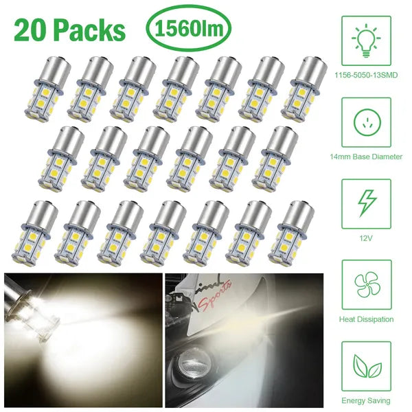 20Pcs 12V Car Light Bulbs 4500K 14MM Aluminum Alloy Turn Signal Light - 5 - CJ
