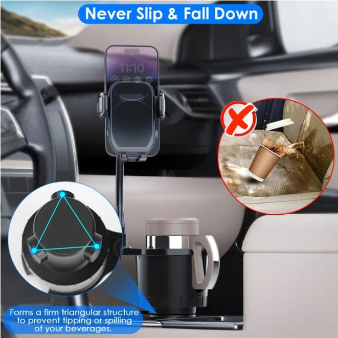 2 In 1 Car Cup Mobile Phone Holder Car Beverage Holder - 5 - CJ