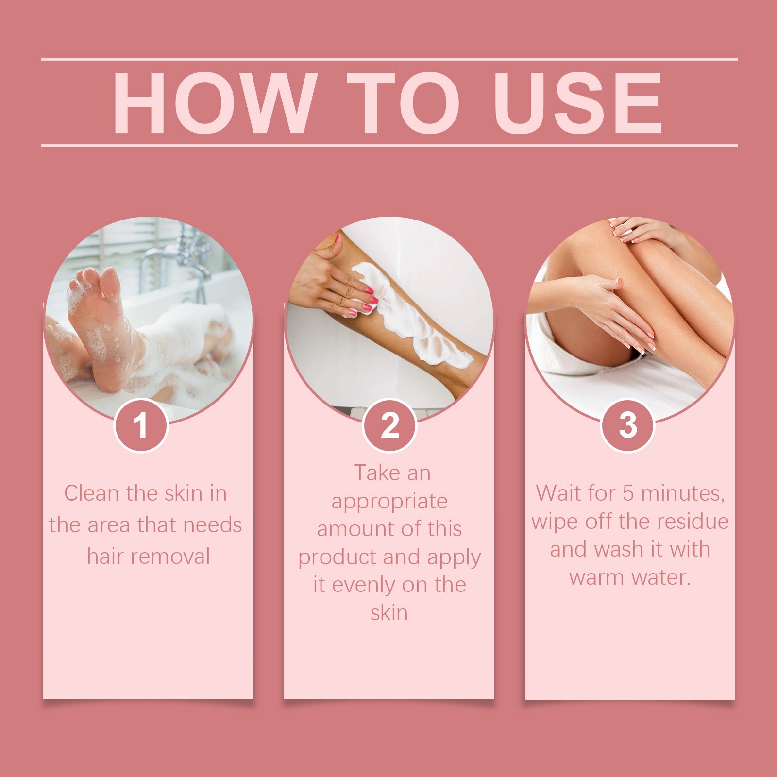 OceAura Hair Removal Cream, Easy To Remove Body Hair Refreshing Clean Skin To Keep Skin Smooth Gentle Hair Removal Cream - 5 - CJ