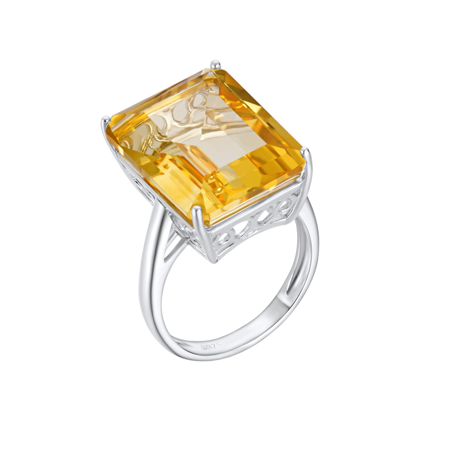 Natural Topaz Ring S925 Sterling Silver Gemstone Inlaid With High - grade Light Luxury - 4 - CJ