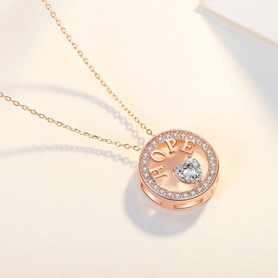 Emma Manor Necklace For Women 18k Gold Plated 925 Silver 5A Zirconia Diamond Hope Pendant Necklace - 5 - CJ