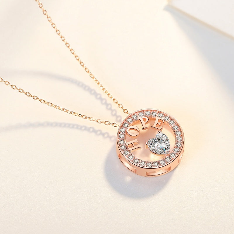 Emma Manor Necklace For Women 18k Gold Plated 925 Silver 5A Zirconia Diamond Hope Pendant Necklace - 5 - CJ