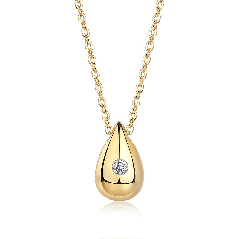 1Dreamy Water Drop - A Trendy Diamond Jewelry Necklace Pendant Set With 1-carat Moissanite S925 Sterling Silver And Gold Plating Prohibit TikTok sales