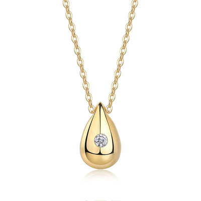 1Dreamy Water Drop - A Trendy Diamond Jewelry Necklace Pendant Set With 1 - carat Moissanite S925 Sterling Silver And Gold Plating Prohibit TikTok sales - 5 - cjdropshipping