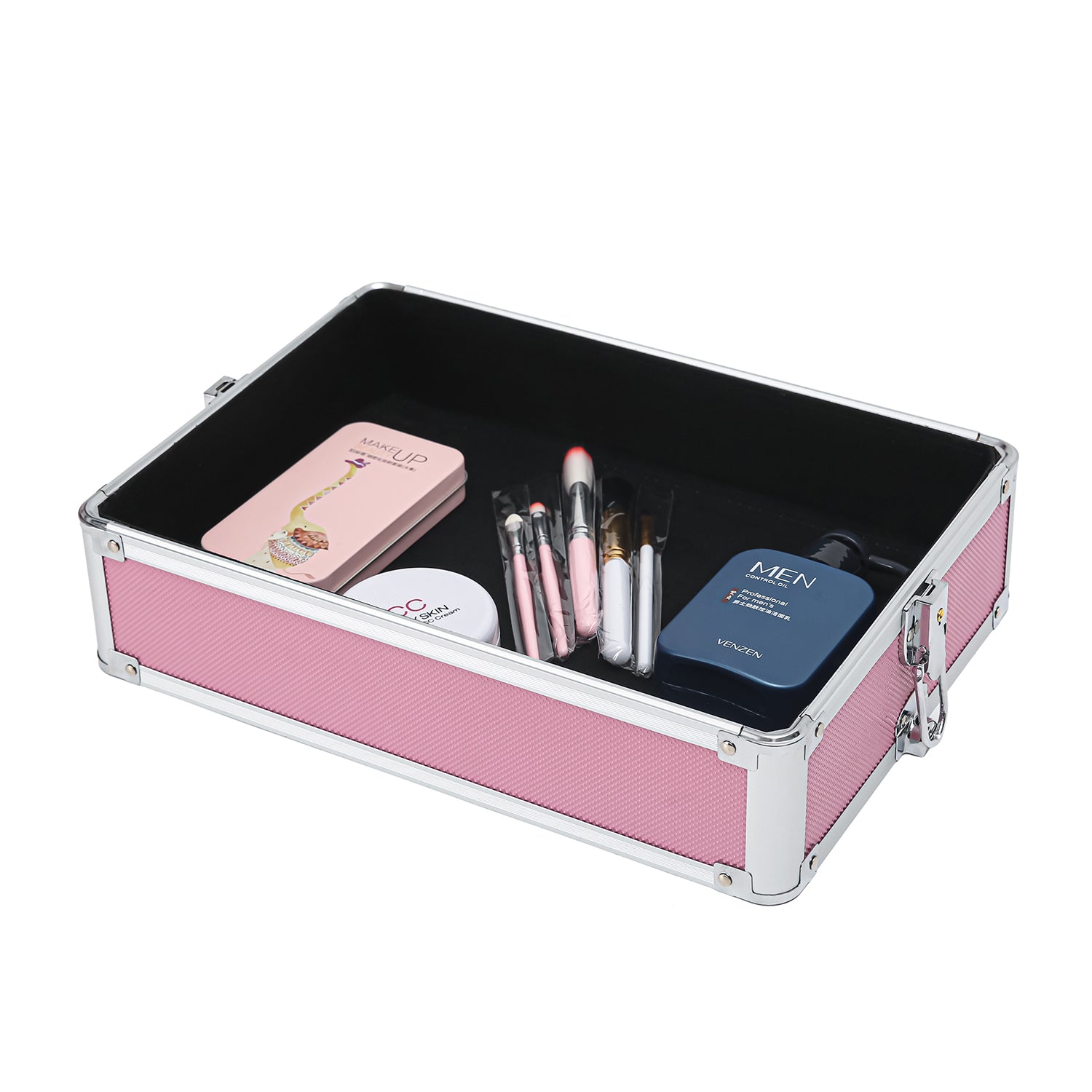 4 - in - 1 Aluminum Alloy, Trolley, Vanity Case, Embroidery Box - 5 - cjdropshipping
