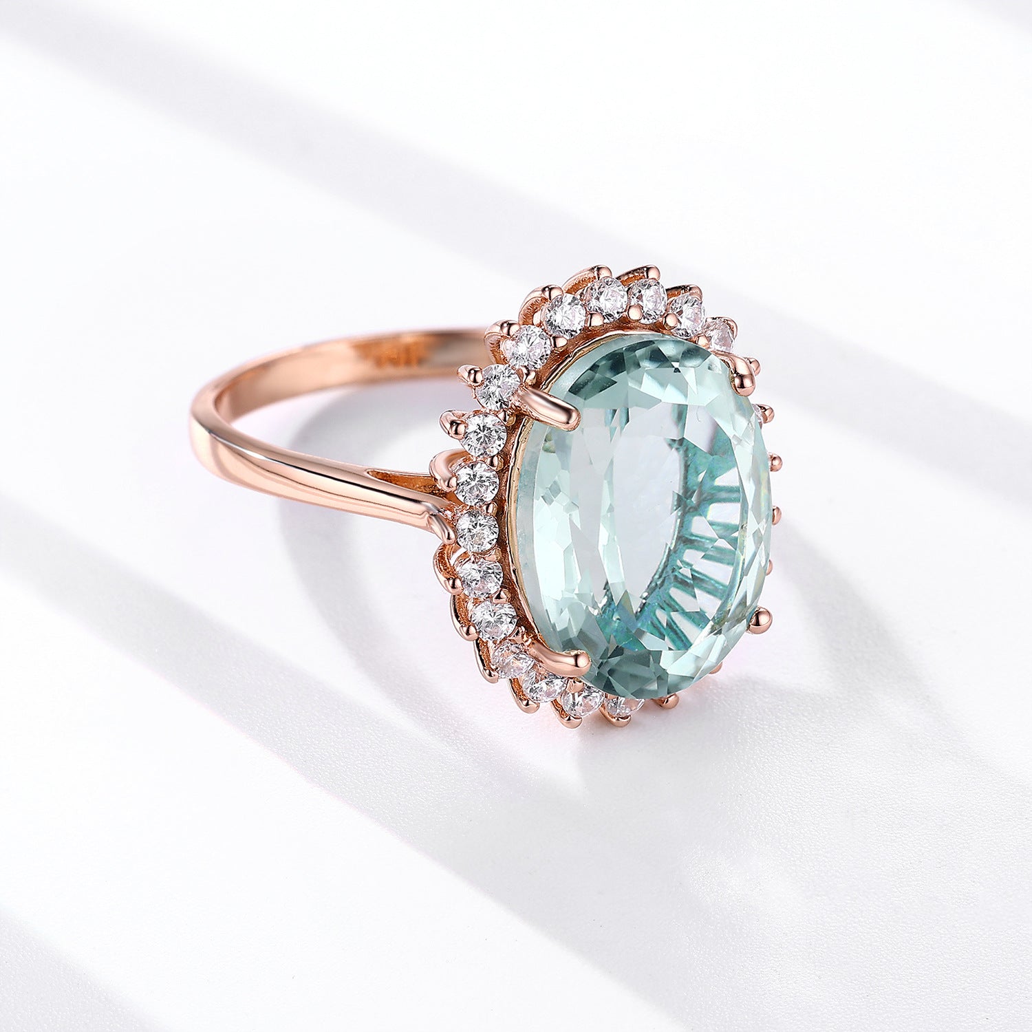 S925 Silver Set Natural Green Crystal Ring Wedding Jewelry Female - 4 - CJ