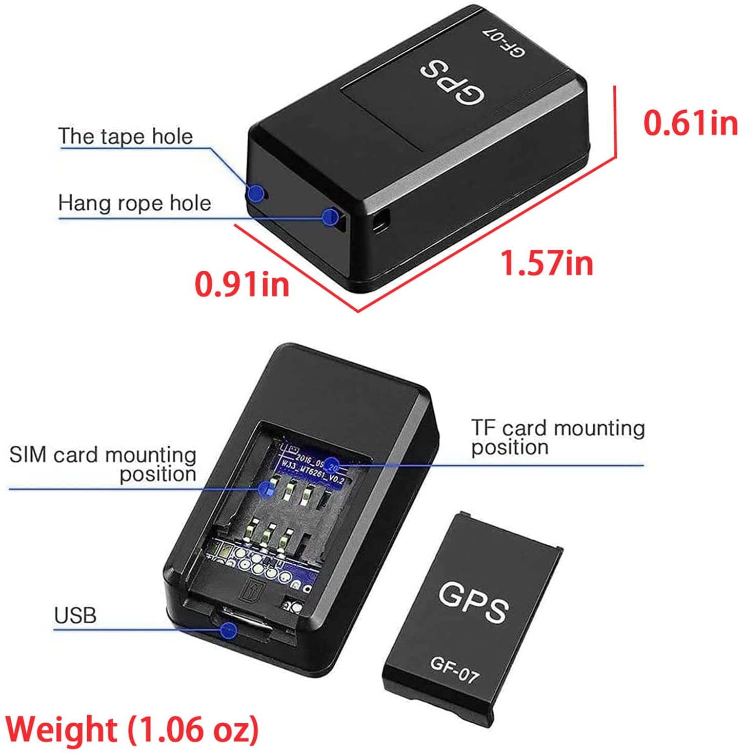 GPS Tracker Transmitter Magnet Real-time Tracking Locator SMS SOS Alarm Vehicle TOP