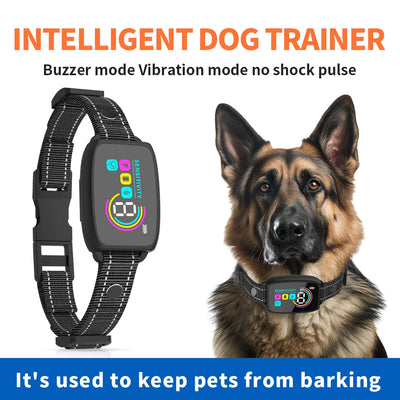Smart Automatic Anti Barking Dog Collar Rechargeable Bark Stopper Stop Barking HD Digital Display IP67 Waterproof Collar For Dogs Pet Products - 0 - CJ