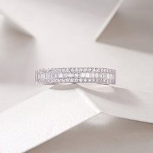 1Arrange The Square Diamond Ring Luxury Fashion Moissanite Silver Ring Prohibit TikTok sales - 5 - CJ