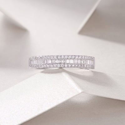 1Arrange The Square Diamond Ring Luxury Fashion Moissanite Silver Ring Prohibit TikTok sales - 5 - CJ