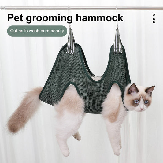 Pet Grooming Hammock Harness For Cats And Dogs, Cat Grooming Sling For Trimming Nail And Ear Care, Pet Hammock Restraint Bag - 5 - CJ