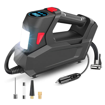 1Pc Portable Tire Inflator 120 PSI Maximum 90W Powered Tire Inflator With Digital Display LED Light Inflatable Nozzle Needle Fuse Air Compressor For Bikes Motorbikes Car Balls - 5 - cjdropshipping