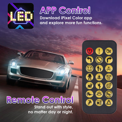 2Pack 16x96 Matrix Devil Eyes Lights For Car Ultra - thin Programmable LED Car Signs With APP Remote Control DIY Design Text Patterns Animations - 5 - CJ