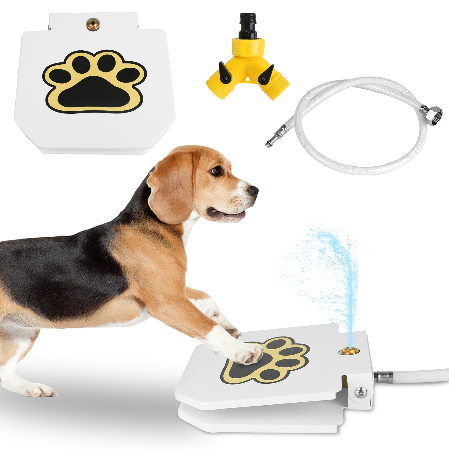 1Pc Dog Water Fountain Outdoor Dog Pet Water Dispenser Step - on Activated Sprinkler With Interactive Paw Pedal Valve For Drinking Water - 5 - CJ
