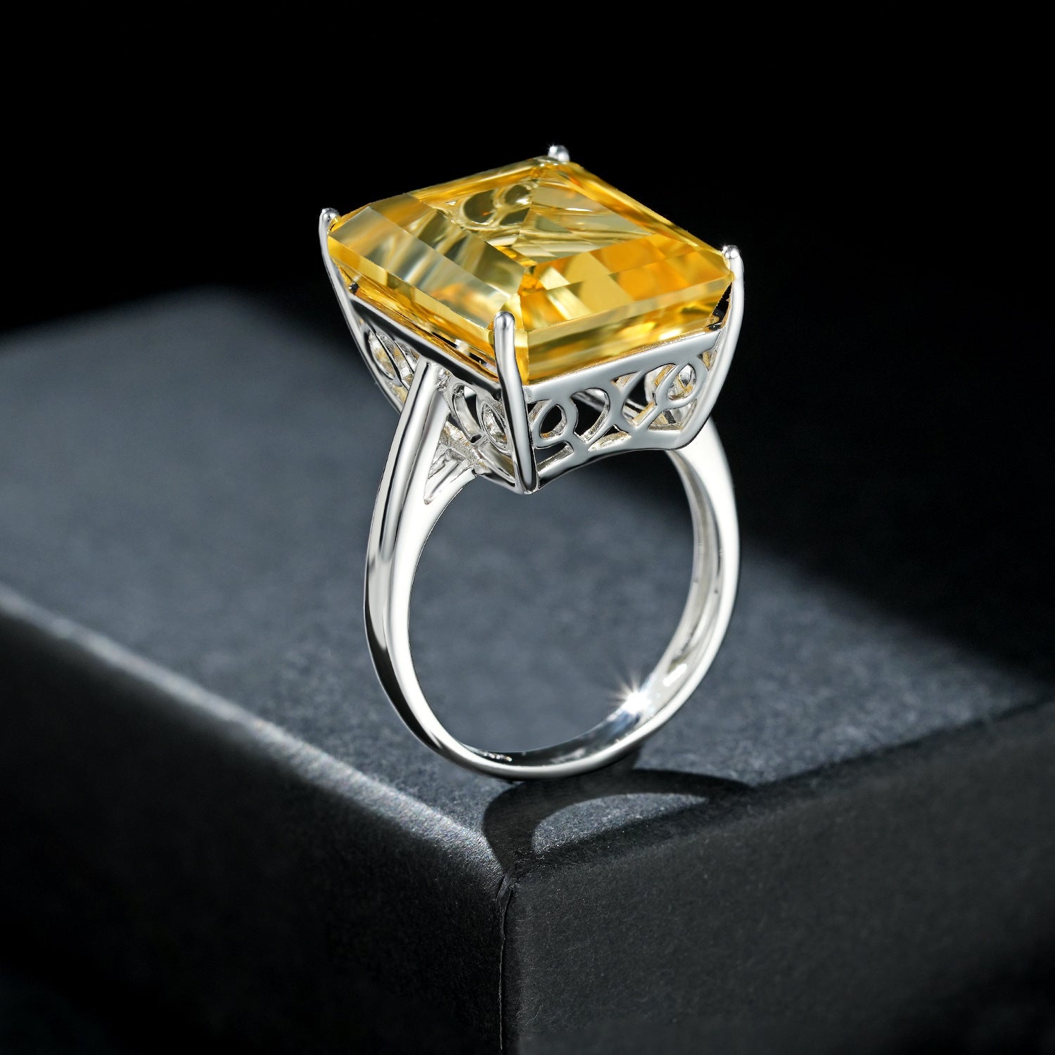 Natural Topaz Ring S925 Sterling Silver Gemstone Inlaid With High - grade Light Luxury - 4 - CJ