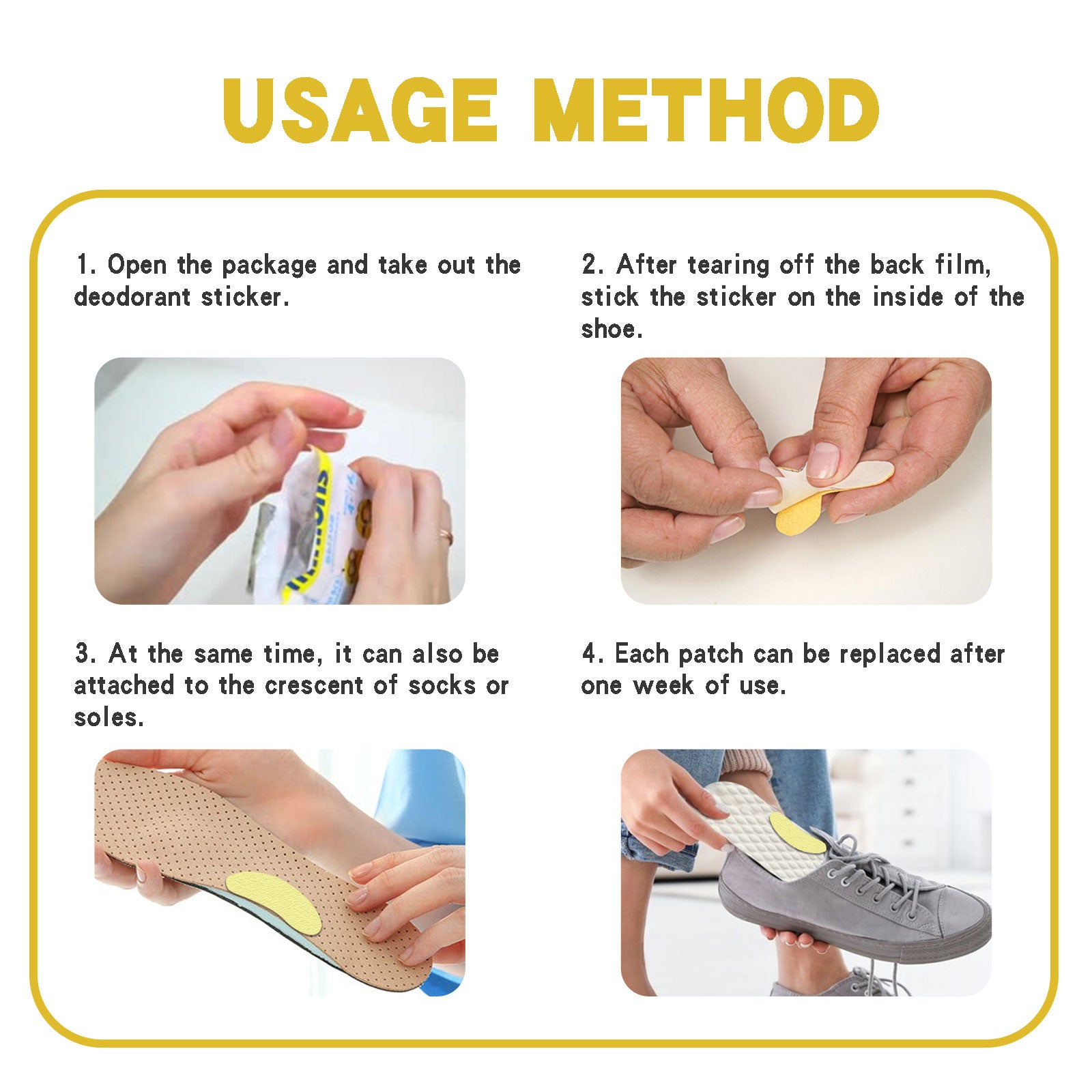 South Moon Shoe Deodorizing Sticker, Shoe Deodorizing,  Odor Absorbing, Foot Sweat Absorbing Insole - 5 - CJ