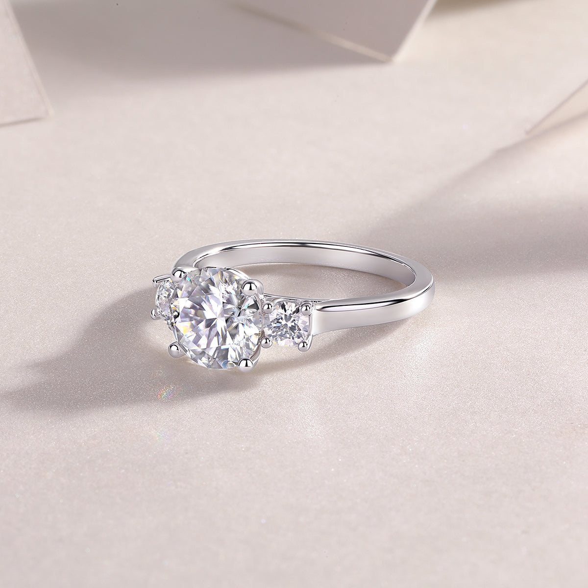 1Large Diamond Ring Luxury Fashion Set Moissanite Silver Ring Prohibit TikTok sales - 5 - CJ