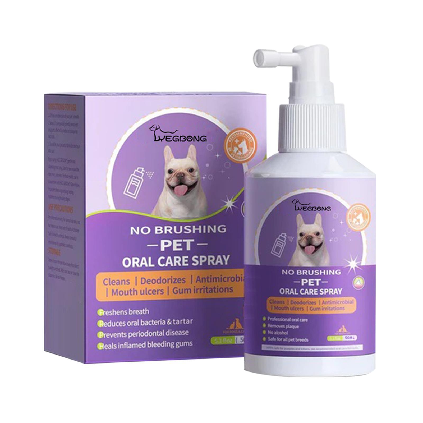 Yegebang Cat And Dog Teeth Cleaning Spray Pet Oral Cleaning Deodorizing Fresh Breath by CJ