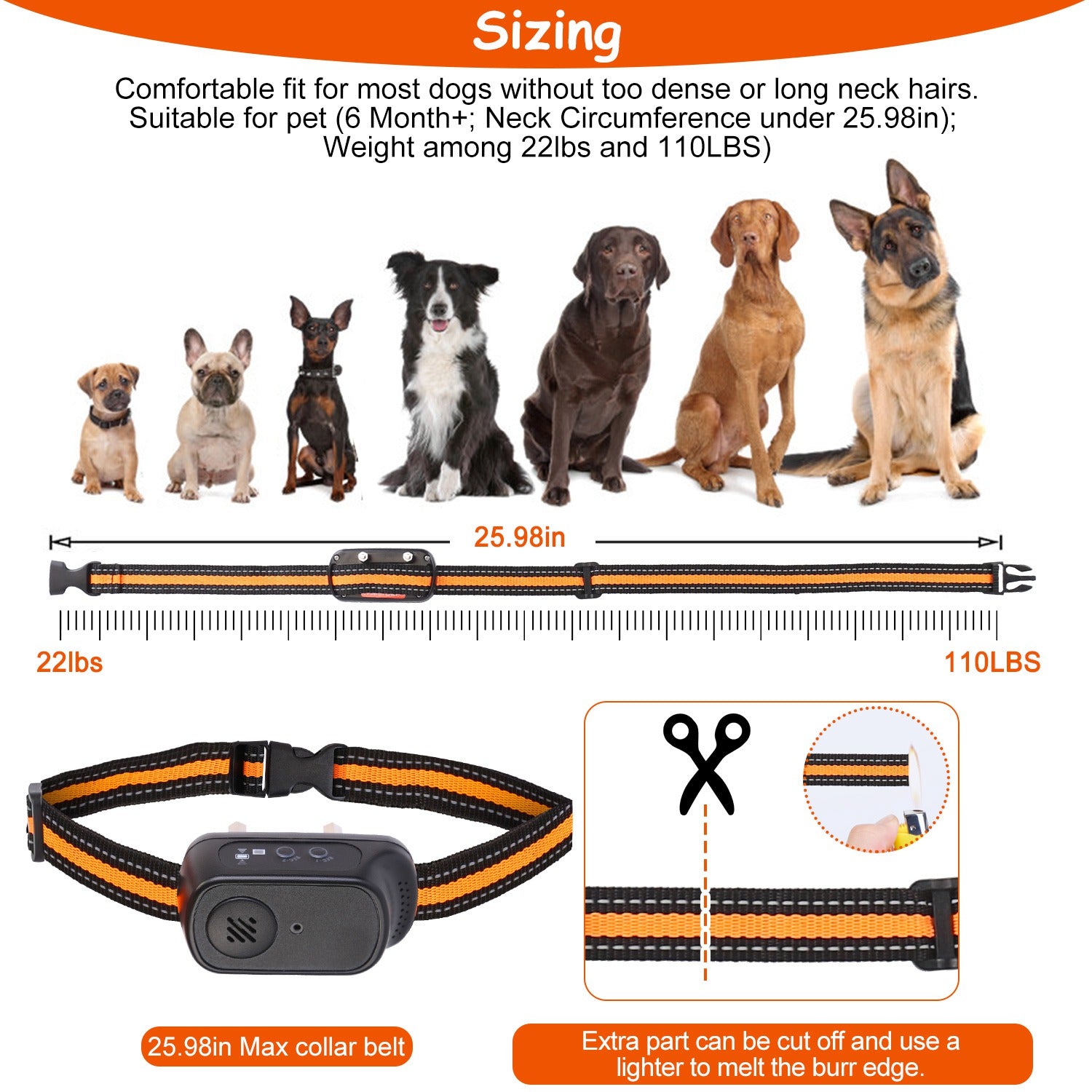 1Pc 984FT Dog Training Collar IP65 Waterproof Pet Beep Vibration Electric Shock Collar 3 Channels Rechargeable Transmitter Receiver Trainer With Recording Safety Keypad Lock - 5 - CJ