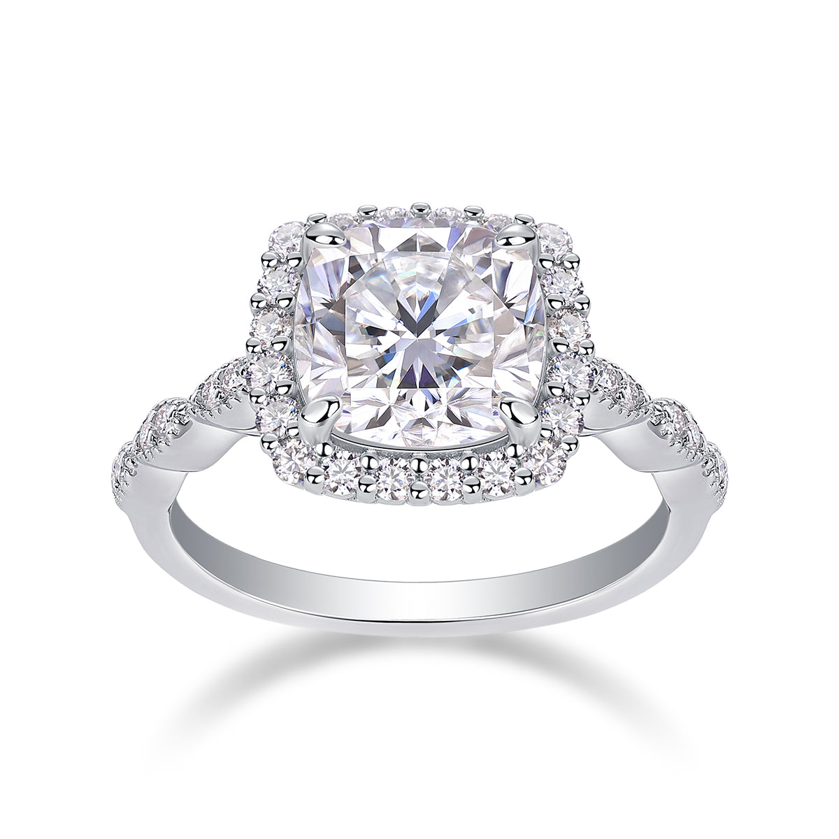 1Gorgeous Square Diamond - Set With Moissan S925 Sterling Silver And Platinum - plated Diamond Ring, Fashionable Diamond Jewelry Prohibit TikTok sales - 5 - CJ