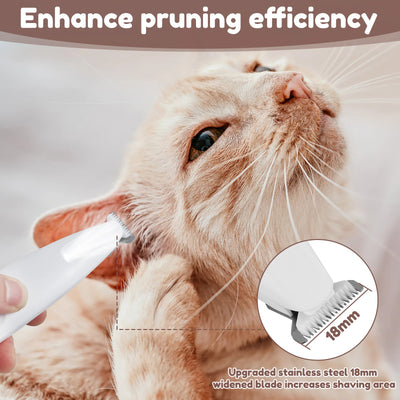 Pets Dog Paw Trimmer With LED Light Fully Waterproof Pet Hair Trimmer With LED Display Dog Clippers For Grooming Widen Blade - 0 - CJ