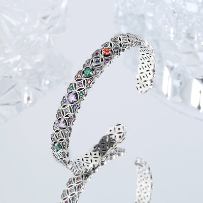 S925 Sterling Silver Totem Bracelet Designed By Minority Antique Hollow Pattern - 4 - CJ