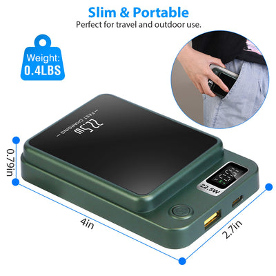 1Pc 2 In 1 Magnetic Wireless Power Bank 10000mAh PD20W Fast Charger MagSafe Wireless Power Bank Fit For IOS Phones IOS Phone 17 Series And More - 5 - CJ