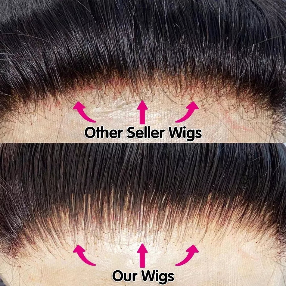 6x4 Density Virgin Human Hair Wigs For Black Women Vietnamese Raw Hair Transparent Lace Front Pre - Plucked Bleached Knots - 5 - CJ